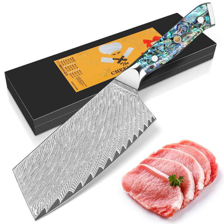 Damast Kochmesser Profi Messer Nakiri,Scharfes Küchenmesser Chefmesser 18cm, Japanisches Messer aus