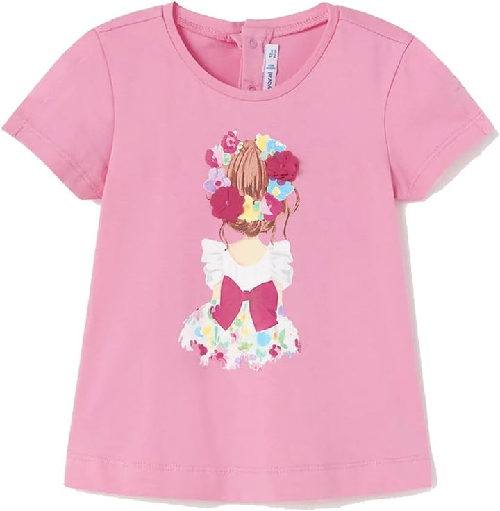 Mayoral Baby-T-Shirt, T-Shirt für Mädchen und Jungen, 6-24 Monate, Kurzarm, Rosa und Gelb, Baumwolle