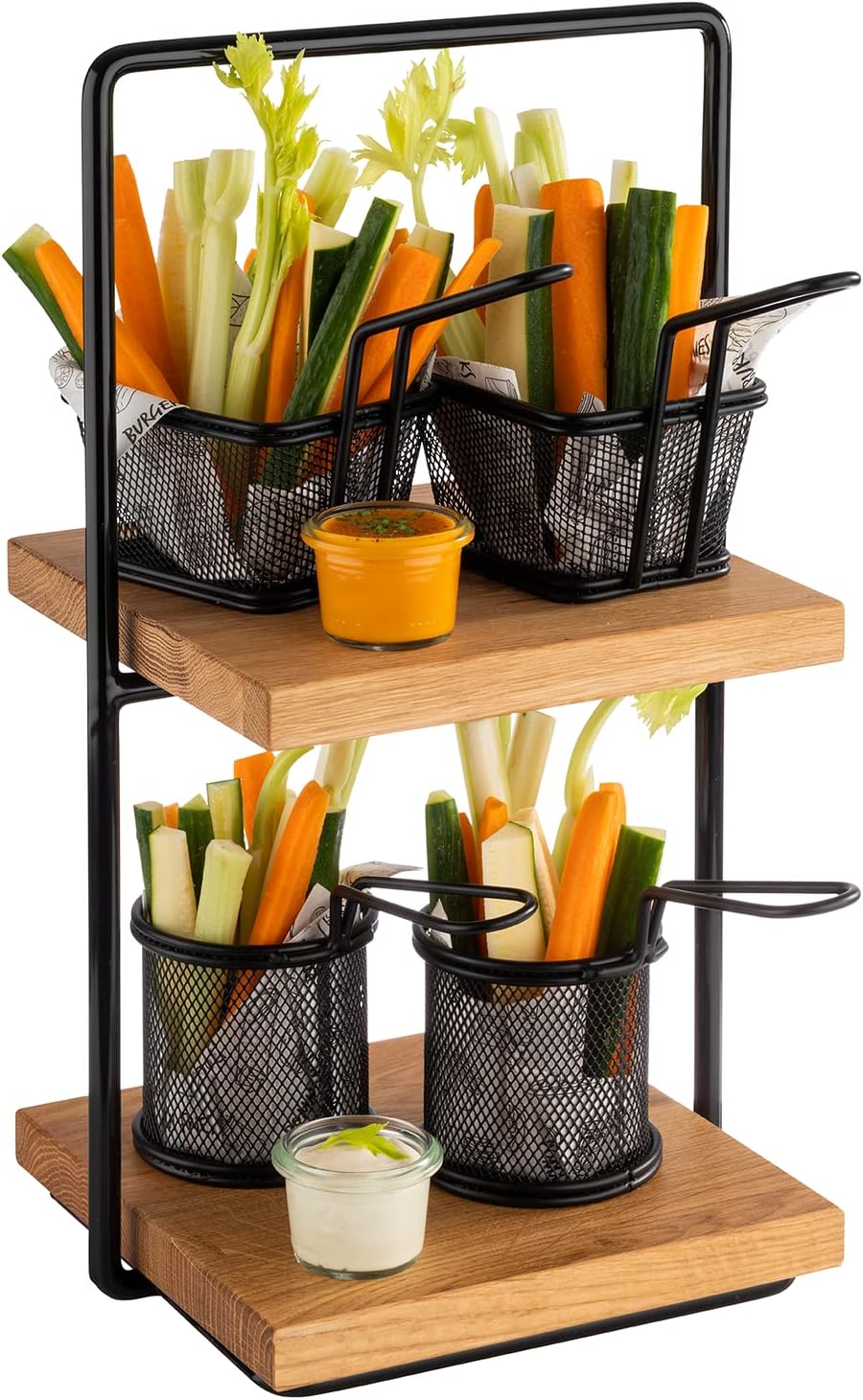 APS 33300 2-stufige Etagère Perfecto SMALL, bestehend aus 1 Buffetständer und 2 Buffetbrettern aus E