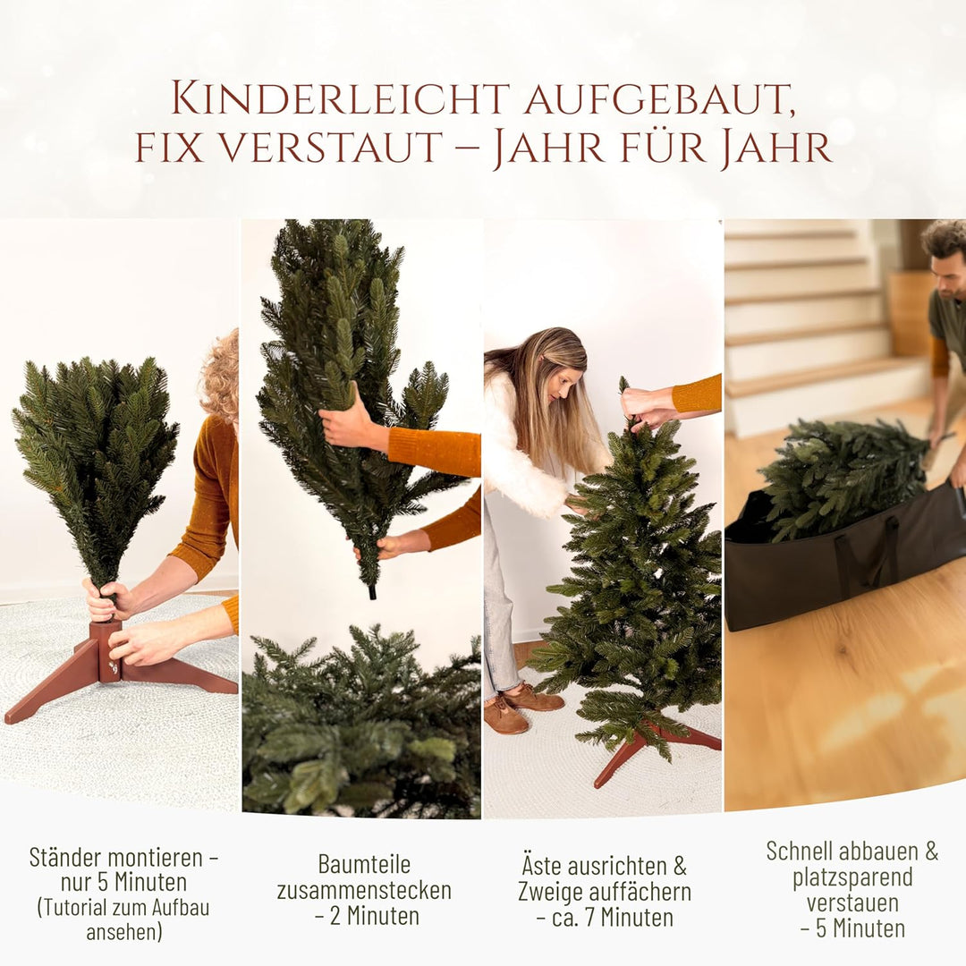 Premium Weihnachtsbaum künstlich 120cm -TESTSIEGER - Naturgetreu, dichte Zweige, Künstlicher Weihnac