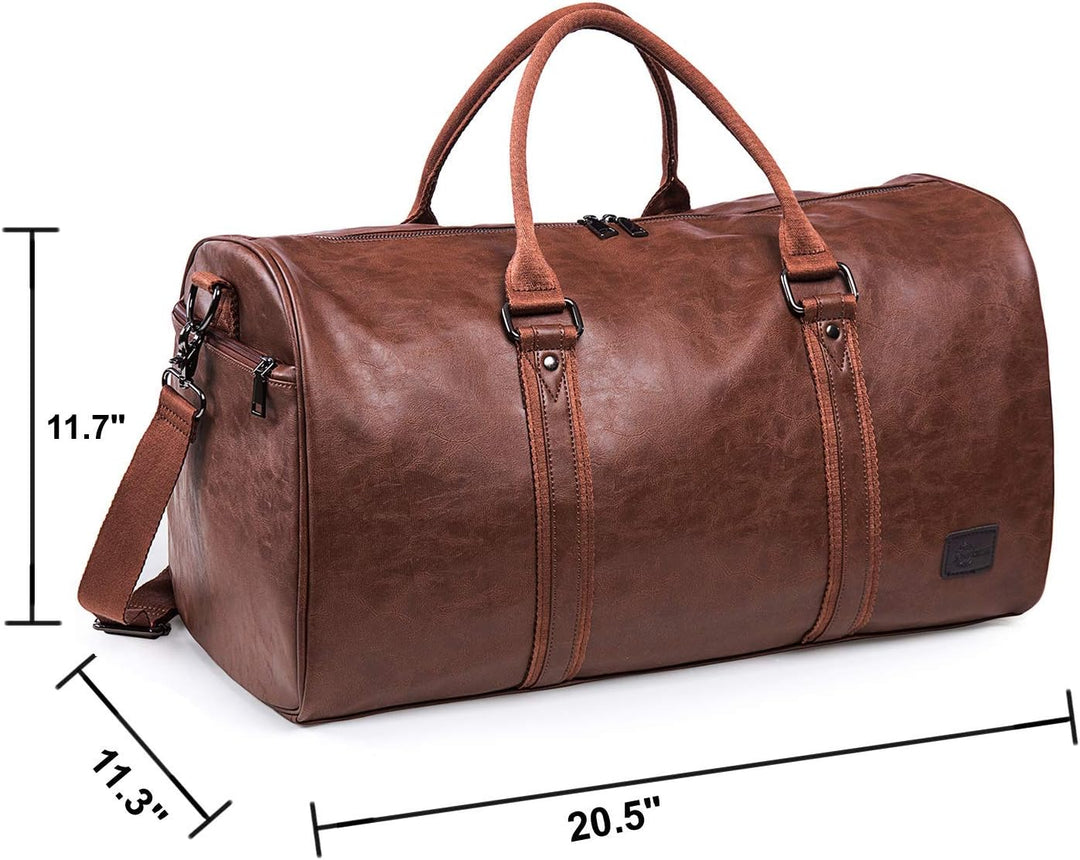 Tragbarer Kleidersack, Herrenkleidersack für Geschäftsreisen, grosse Lederreisetasche mit Schuhfach