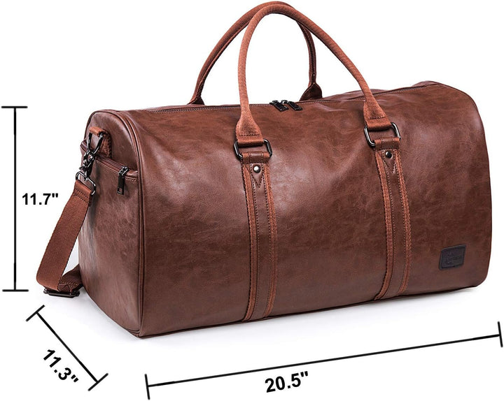 Tragbarer Kleidersack, Herrenkleidersack für Geschäftsreisen, grosse Lederreisetasche mit Schuhfach