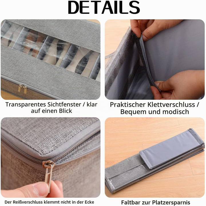 Schuhaufbewahrung Unter Dem Bett 60*33*14cm, Schuh-Regal FüR Unter Das Bett, Faltbare Aufbewahrungsb