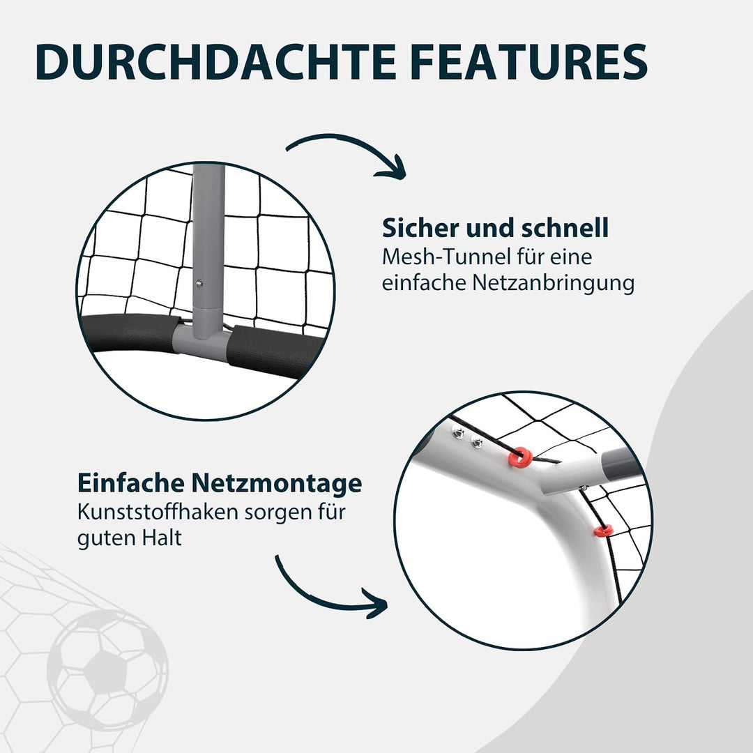 HUDORA Fussballtor RoCo Lite – Kinder Gartentor für Outdoor Training &amp; Freizeit – stabiles Stahl-Tor