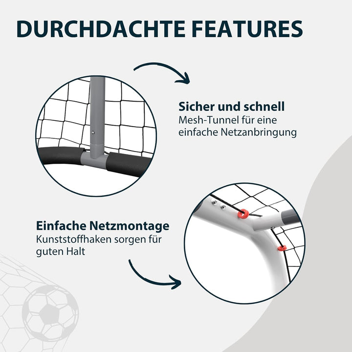 HUDORA Fussballtor RoCo Lite – Kinder Gartentor für Outdoor Training &amp; Freizeit – stabiles Stahl-Tor