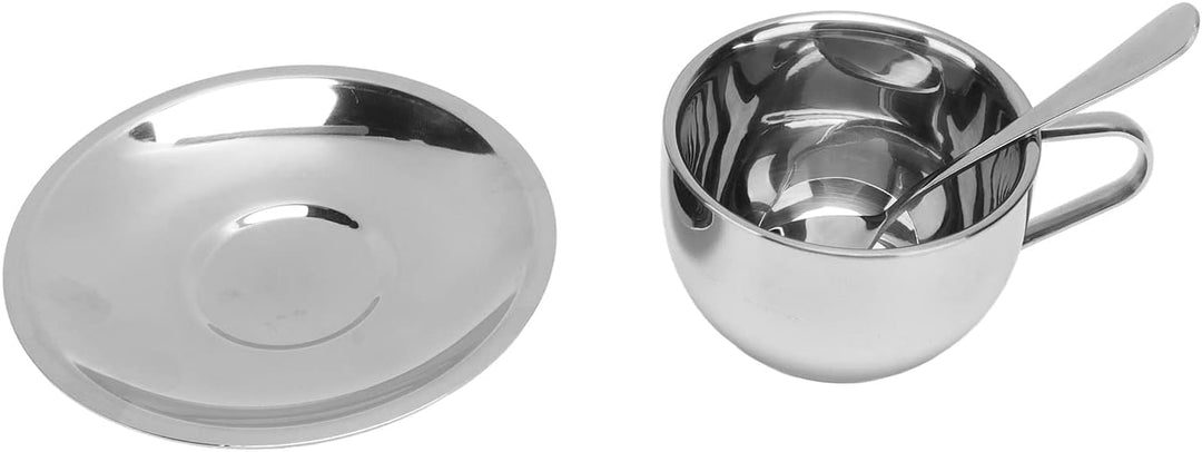 4 Stück Edelstahl Kaffeetassen Set 180ml Doppelwandig Kaffeetassen Metall Espresso Tasse Espressotas