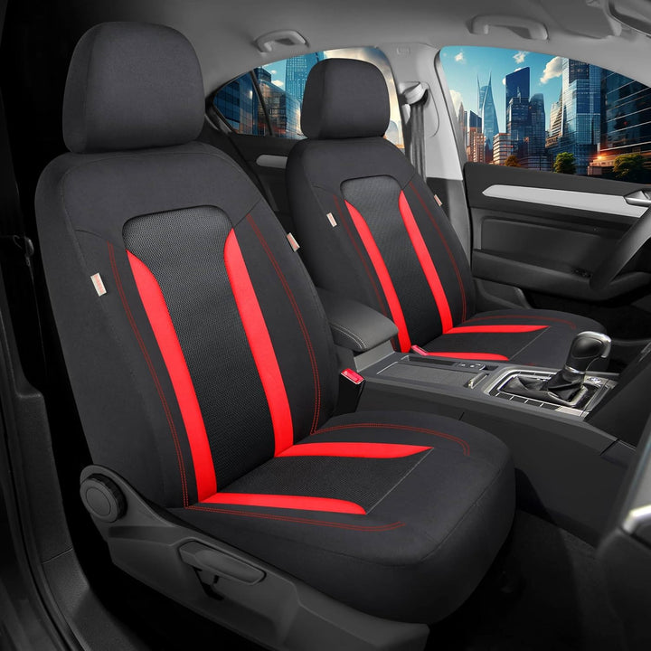 BREMER SITZBEZÜGE Schonbezüge-Komplettset für VW T-Cross Bj ab 2019 in Schwarz/Rot FT3
