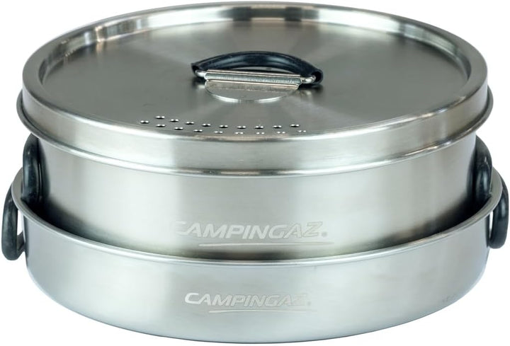 Campingaz Topf-Set Trekking Kit, 3-teilig (Edelstahl, 1 Topf + 1 Deckel + 1 Pfanne)