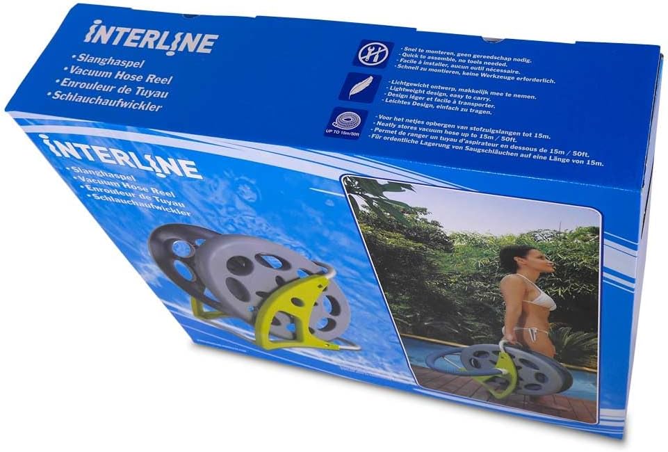 Interline Schlauchaufwickler für Poolschläuche bis 15 m - Leichter & robuster Schlauchaufroller mit