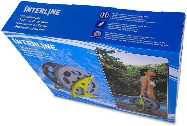 Interline Schlauchaufwickler für Poolschläuche bis 15 m - Leichter & robuster Schlauchaufroller mit