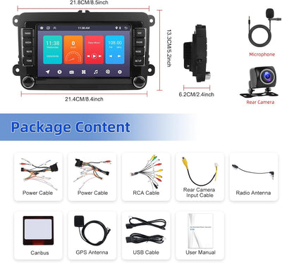 Podofo Autoradio für VW Golf 5 6 Seat Passat Polo Caddy Tiguan Touran mit Wireless Carplay&Android A