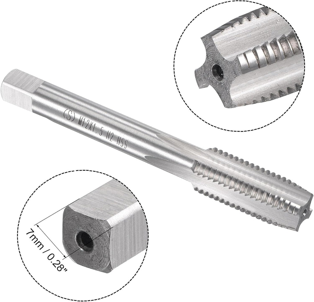 sourcing map Gewindebohrer M12 x 1,5mm Gewindebohrer mit Legierungswerkzeug
