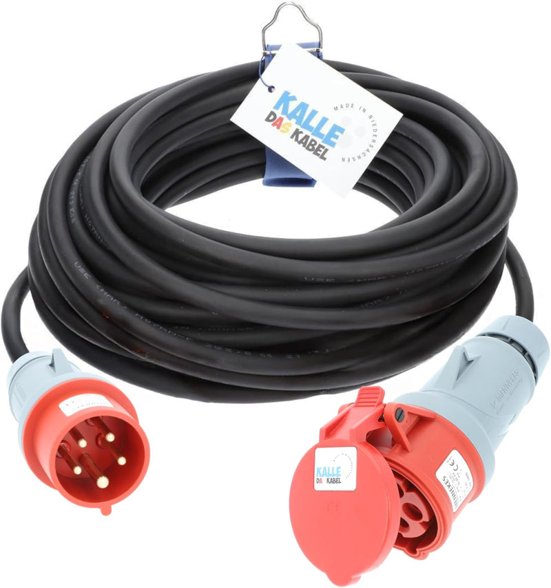CEE-Verlängerungskabel Gummi H07RN-F 5G 1,5mm² 400V 16 A 50 Meter von KALLE DAS KABEL, 50 Meter