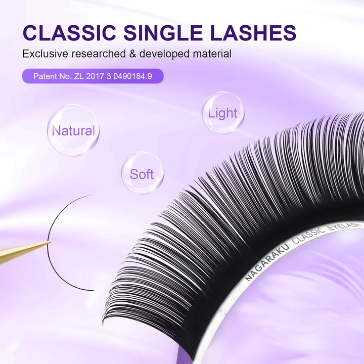 NAGARAKU 5 Tabletts 11/12/13/14/15mm 0.20 C Curl Einzelwimpern Individuell Wimpernverlängerung Dauer