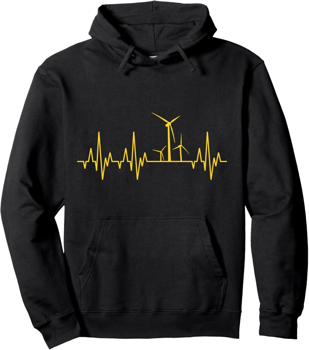 Erneuerbare Energien Windenergie Windkraft Herzschlag Pullover Hoodie