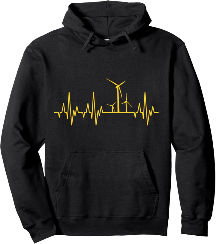 Erneuerbare Energien Windenergie Windkraft Herzschlag Pullover Hoodie