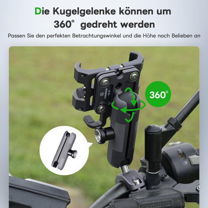 FANAUE Doppelbuchsenarm Kompatibel mit RAM Mounts 1" Ball und Motorrad Fahrrad Telefonhalter, passt