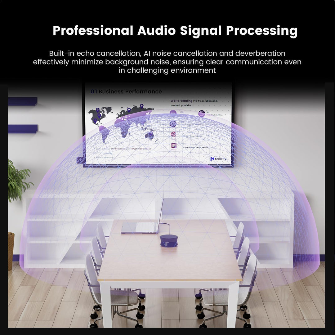 NEARITY A11 Konferenzlautsprecher, 4 Mikrofonen USB Freisprecheinrichtung AI Noise Cancelling 13ft A