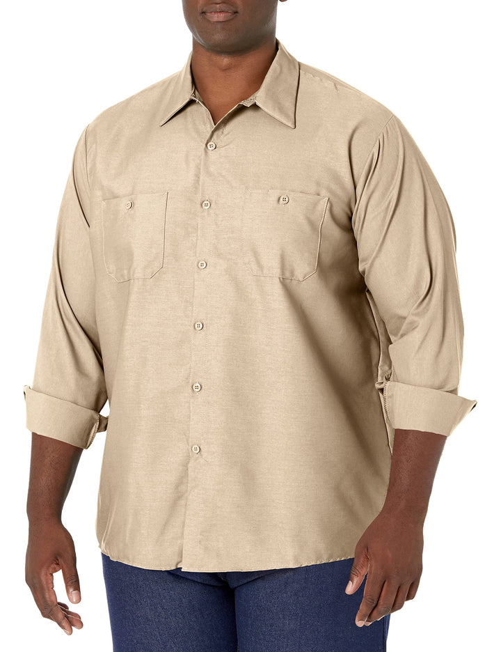 Red Kap Herren Industrial Work Shirt, Regular Fit, Long Sleeve Button-Down-Arbeitshemd S Hellbraun,