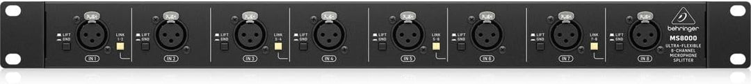 Behringer ULTRALINK uvmit Patch Bay Mikrofon Splitter Schwarz ULTRALINK MS8000, Schwarz ULTRALINK MS