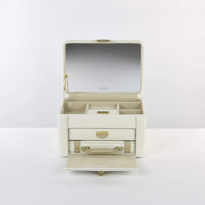 Dulwich Designs Schmuckkästchen aus Leder, cremefarben / Nerzfarben