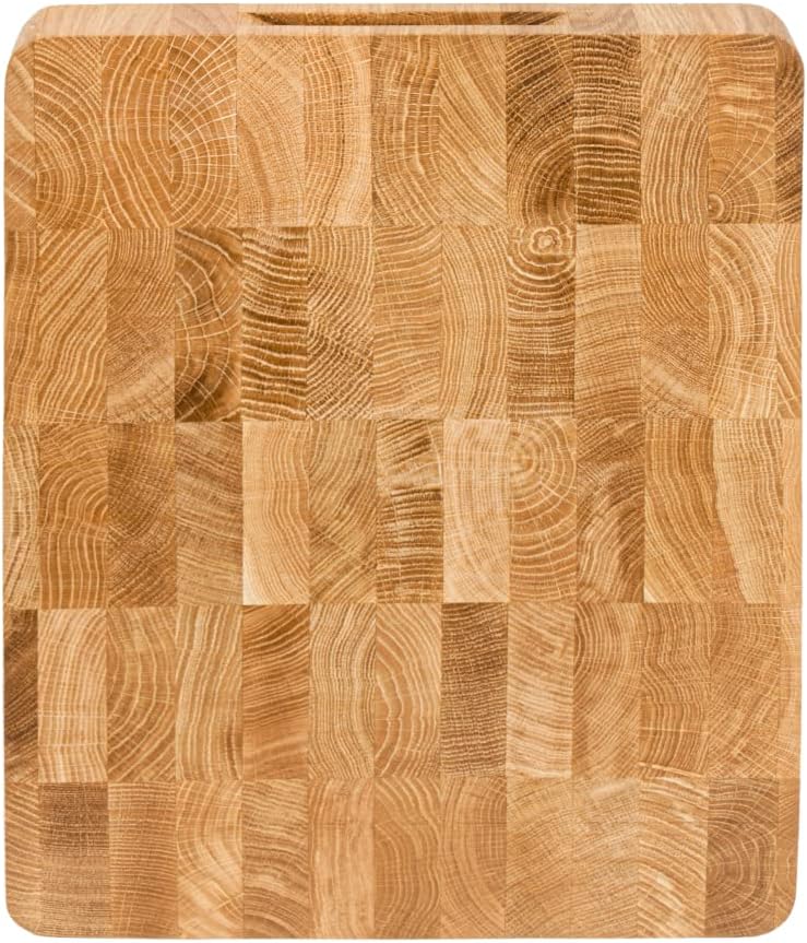 EFO Schneidebrett Holz 40x30x4 cm | Stirnholz Küchenbrett aus Eiche –messerschonend und langlebig |