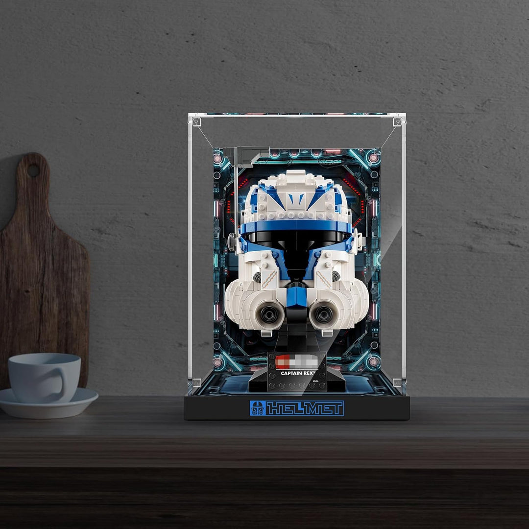 cooldac Acryl Vitrine Box kompatibel mit Lego 75349/75350/75351 Star Wars Clone Commander Cody Helm/
