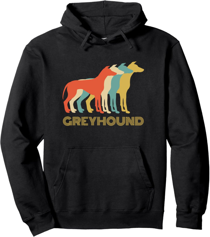 Windhund-Silhouette, Vintage-Stil, Geschenk Pullover Hoodie