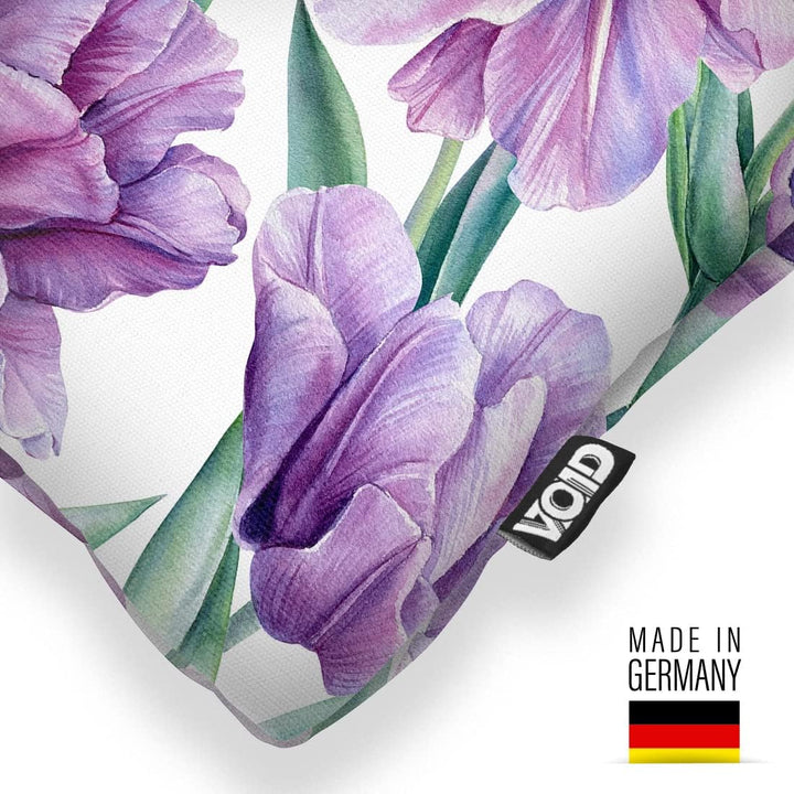 VOID Lila Blumen Blumenmuster 80x80 Kissenhülle Polyester Zierkissen Couchkissen Ostern Osterdeko De