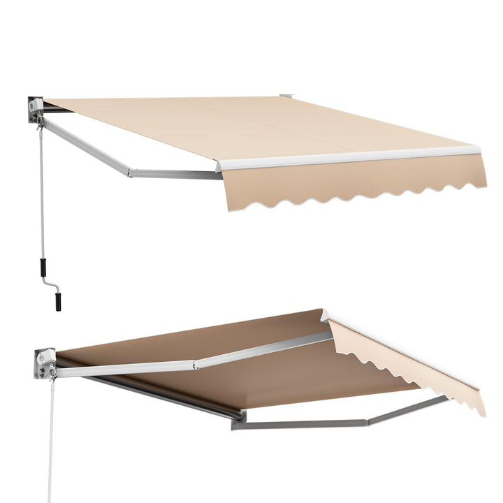 COSTWAY 2,5 x 2 m Gelenkarmmarkise Sonnenmarkise Balkonmarkise Terrassenmarkise Klemmmarkise mit UV-