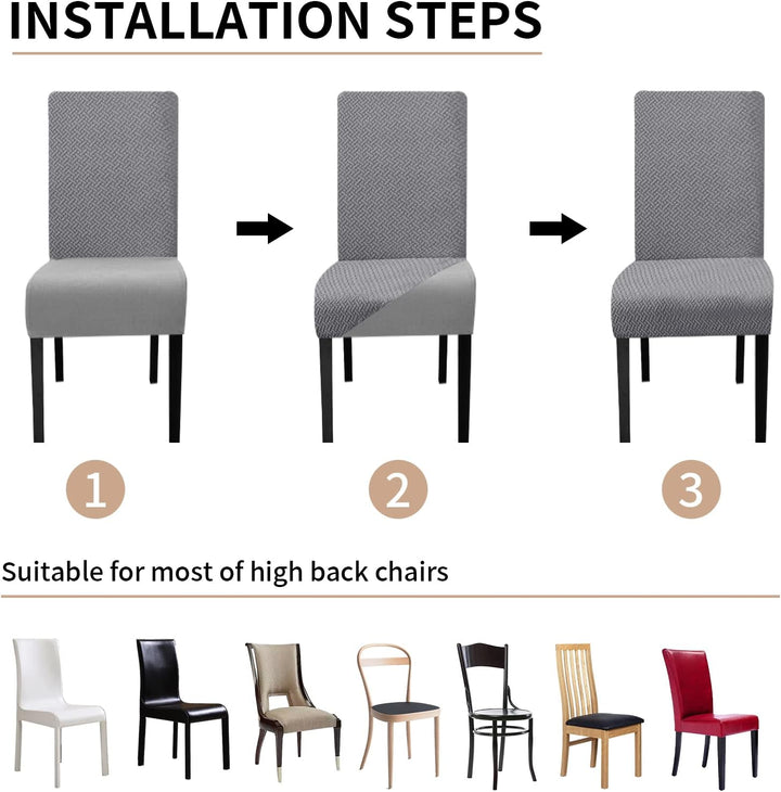 Lydevo Stuhlhussen XL 6er Set Stretch Stuhlhussen Schwingstühle XL für Esszimmerstühle Spandex Unive