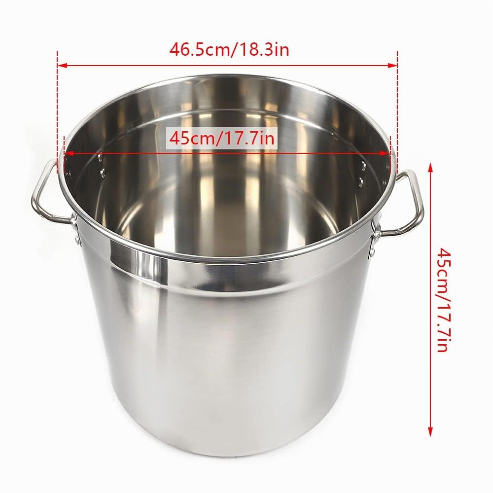 MINRS 70L Kochtopf, Suppentopf Gross Edelstahl Topf mit Deckel und Doppelgriff Kochtöpfe Edelstahl I