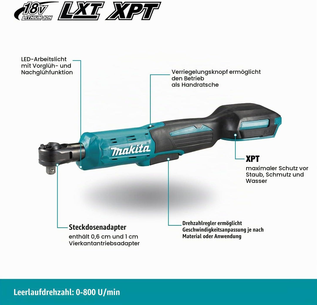 Makita DTL061Z Akku-Winkelschlagschrauber 18 V (ohne Akku, ohne Ladegerät), (L x B x H) 387 x 78 x 1