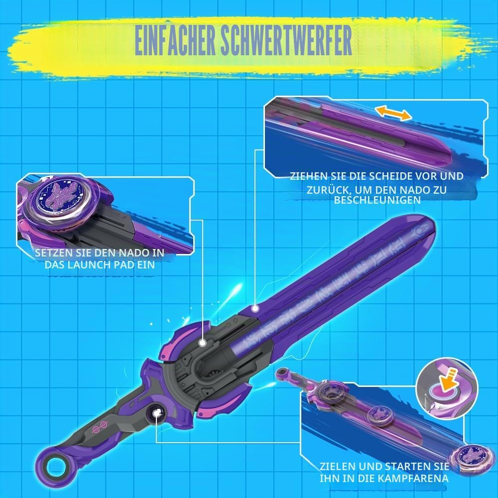 INFINITY NADO Kreisel für Kinder Metall Spielzeug Jungen, Battle Tops Kreisel Launcher Spielzeug, Sp