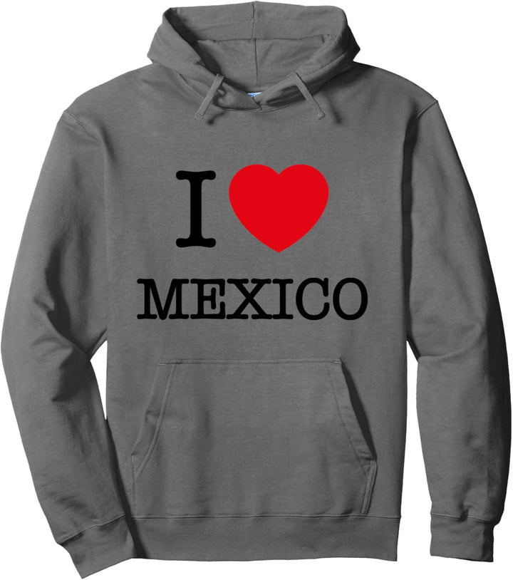 I Love Mexico, Mexico Illustration Graphic Outfit Fashion Pullover Hoodie