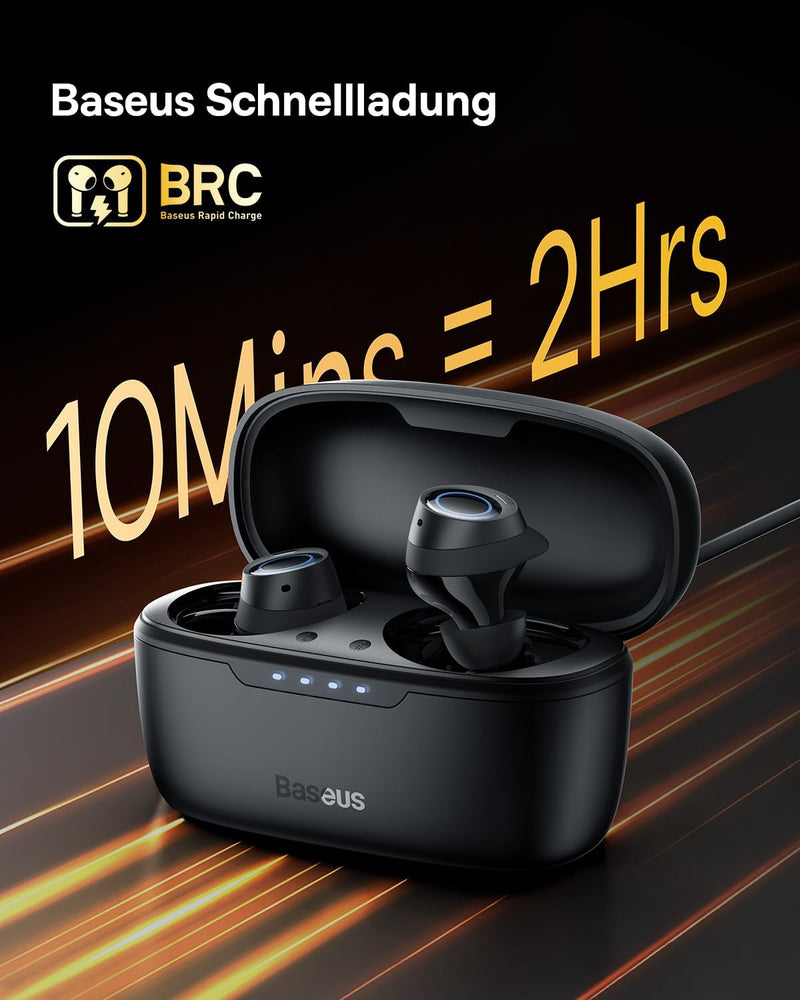 Baseus Bluetooth Kopfhörer Kabellos mit -48dB Hybride Aktive Geräuschunterdrückung, 140 Std. Wiederg