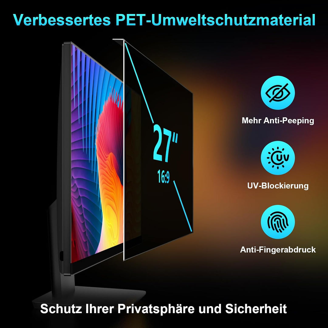 27 Zoll Monitor Blickschutzfilter für Computer 16:9 Seitenverhältnis 27 Zoll-16:9 Seitenverhältnis,