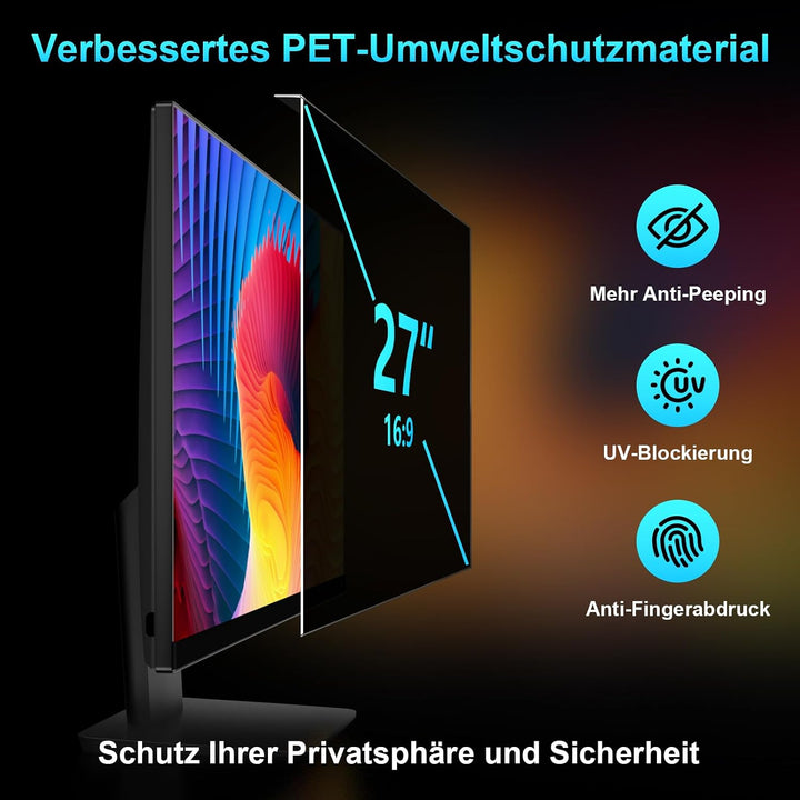 27 Zoll Monitor Blickschutzfilter für Computer 16:9 Seitenverhältnis 27 Zoll-16:9 Seitenverhältnis,