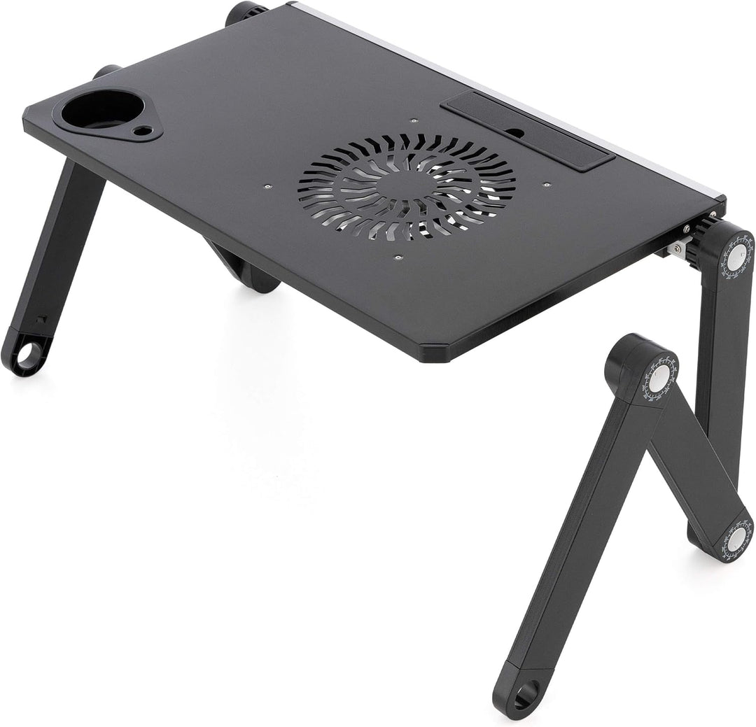 Laptoptisch Notebook-Ständer Aluminium-Legierung Platte 48x28cm Silber-schwarz Höhe und Neigungswink