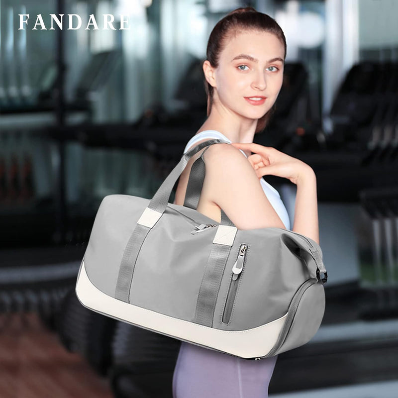 FANDARE Damen Reisetaschen Duffle Bag Nylon Sporttasche Faltbare Sporttasche Weekender Übernachtung