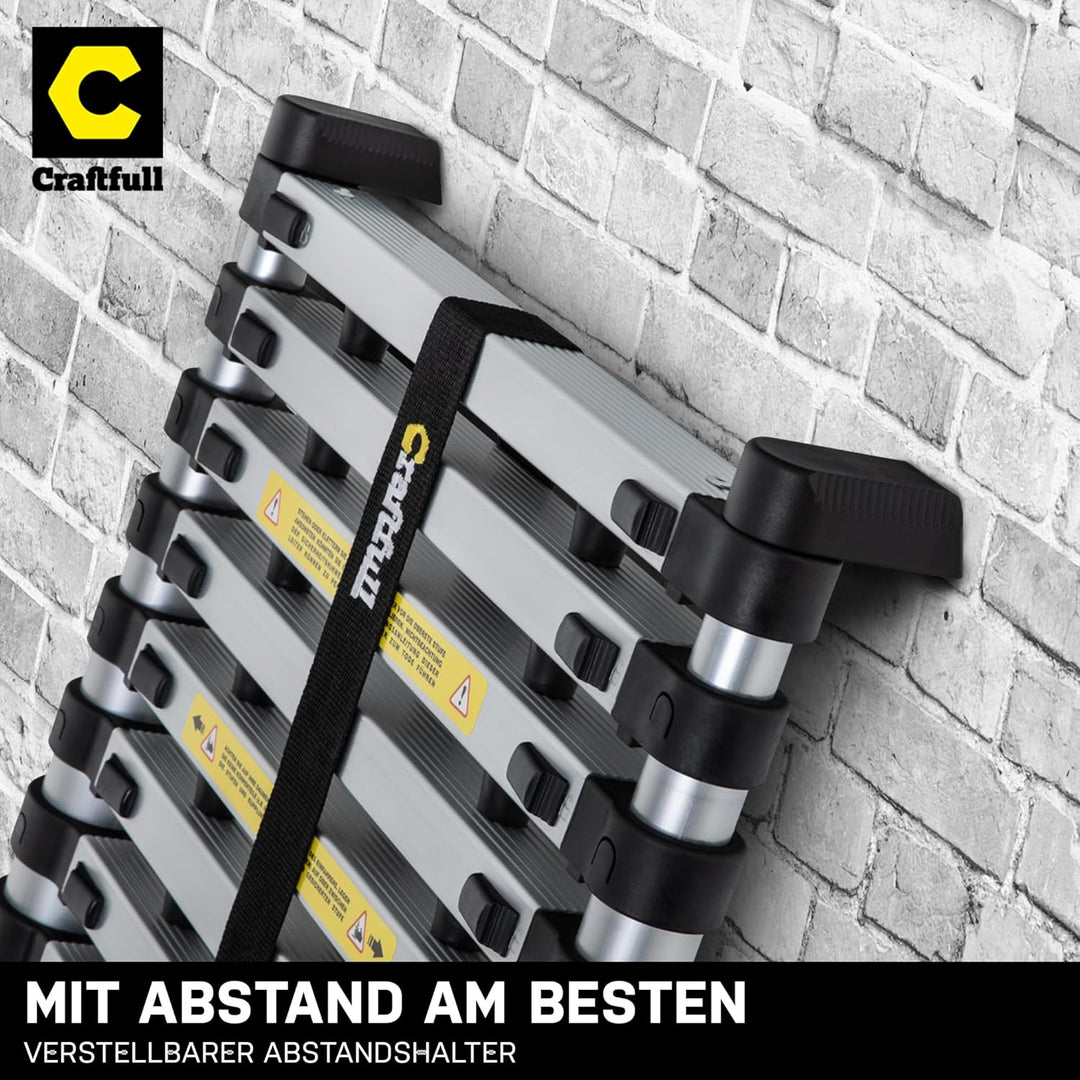 𝐂𝐑𝐀𝐅𝐓𝐅𝐔𝐋𝐋 Aluminium Teleskopleiter - 𝟑 𝐉𝐀𝐇𝐑𝐄 𝐆𝐀𝐑𝐀𝐍𝐓𝐈𝐄 - Tragetasche - Deutsche Qualitätsmarke - 2/2,