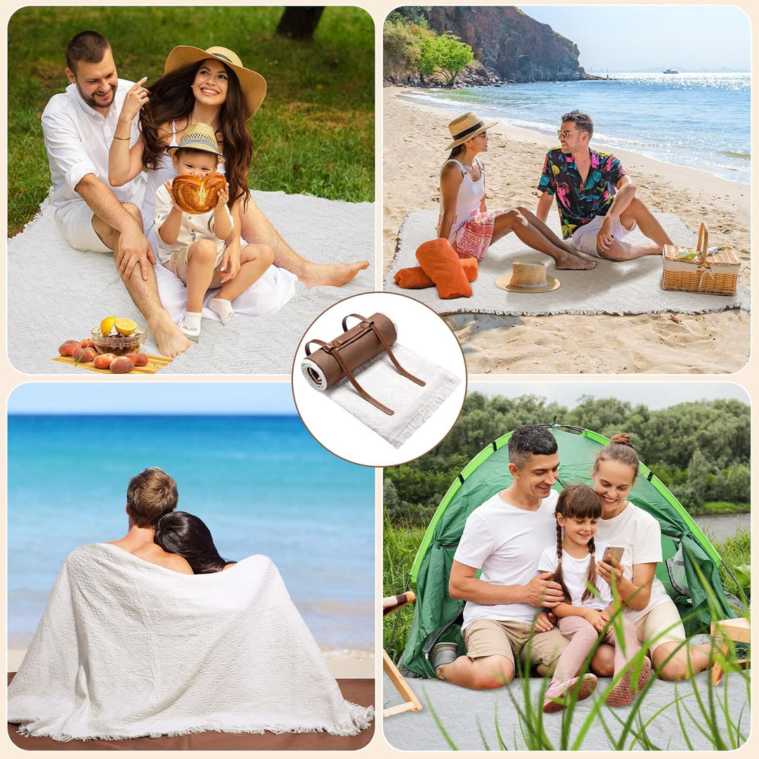 VitalCozy wasserdichte Picknickdecke, Outdoor-Decke, faltbar, 2-in-1, doppellagig, sanddicht, Strand
