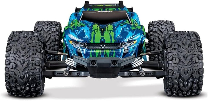 TRAXXAS Rustler grün/blau 4x4 VXL 1/10 Stadium-Truck RTR Brushless, mit TSM ohne Akku und Ladegerät