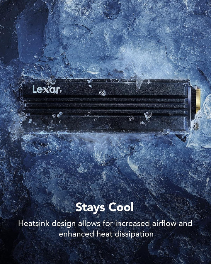 Lexar NM790 1TB Interne SSD mit Kühlkörper, M.2 2280 PCIe Gen4x4 NVMe 1.4 SSD, Bis zu 7400MB/s Lesen