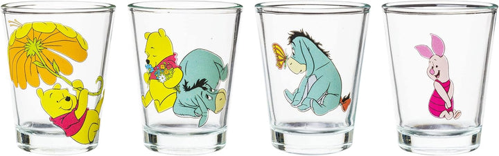 Silver Buffalo Disney Winnie Puuh Retro Art Mini-Glas-Set, 42,5 ml, 4 Stück Winnie The Pooh, Winnie