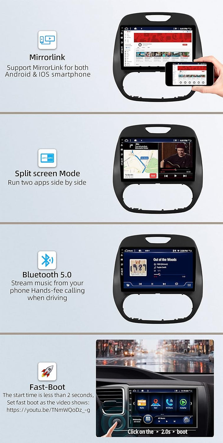 JOYX Android 12 IPS Autoradio Passt für Renault Kaptur Captur (2014-2019) - 4G+64G - Eingebaut DSP/C