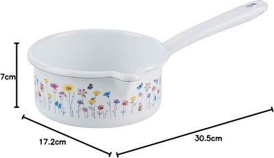 Riess 0036-070 Stielkasserolle mit grossem Ausguss, Durchmesser 14 cm, Inhalt 0,75 Liter, COUNTRY, S