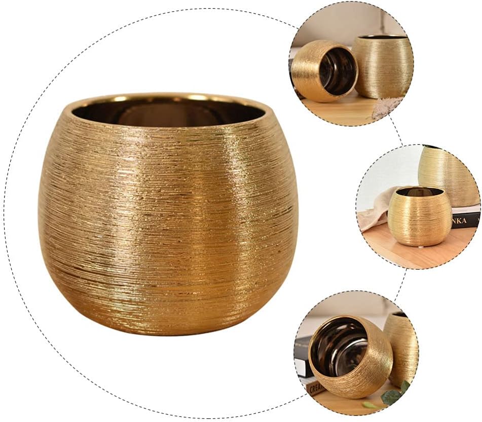 BESTonZON Keramik Tabletop Pflanzer Topf Sukkulenten Pflanzer Topf Kupfer Kaktus Blumentopf Fenster