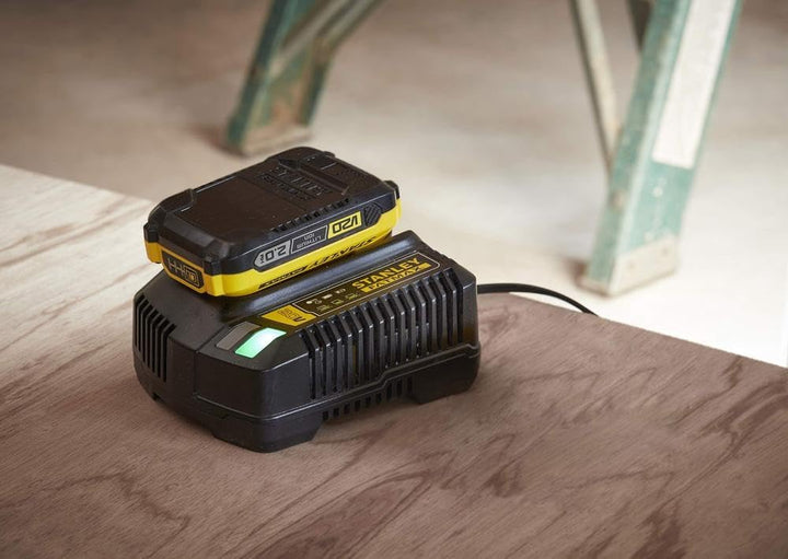 Stanley SFMCB121D1-QW Pack: Ladegerät 2 A Adapter Lithium Werkzeug FATMAX 1 Akku V20 Li-Ion 18 V 2 A