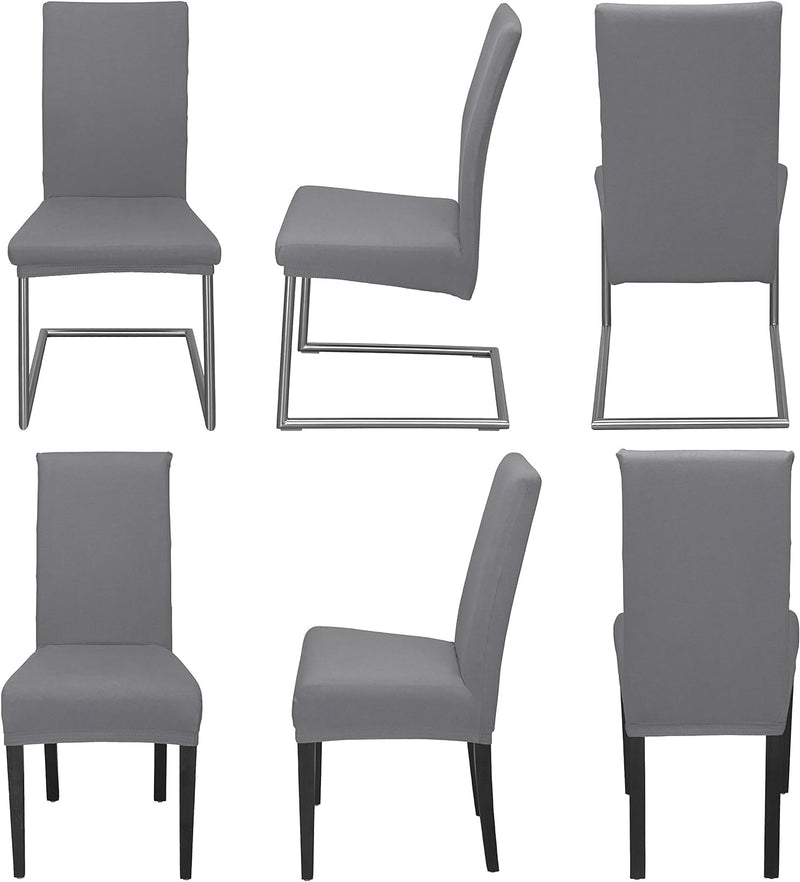 Staboos Stuhlhussen 6er Set - Hohe Elastizität - Stuhlbezug 6er Set - ÖKO TEX Zertifiziert (Stein) 6